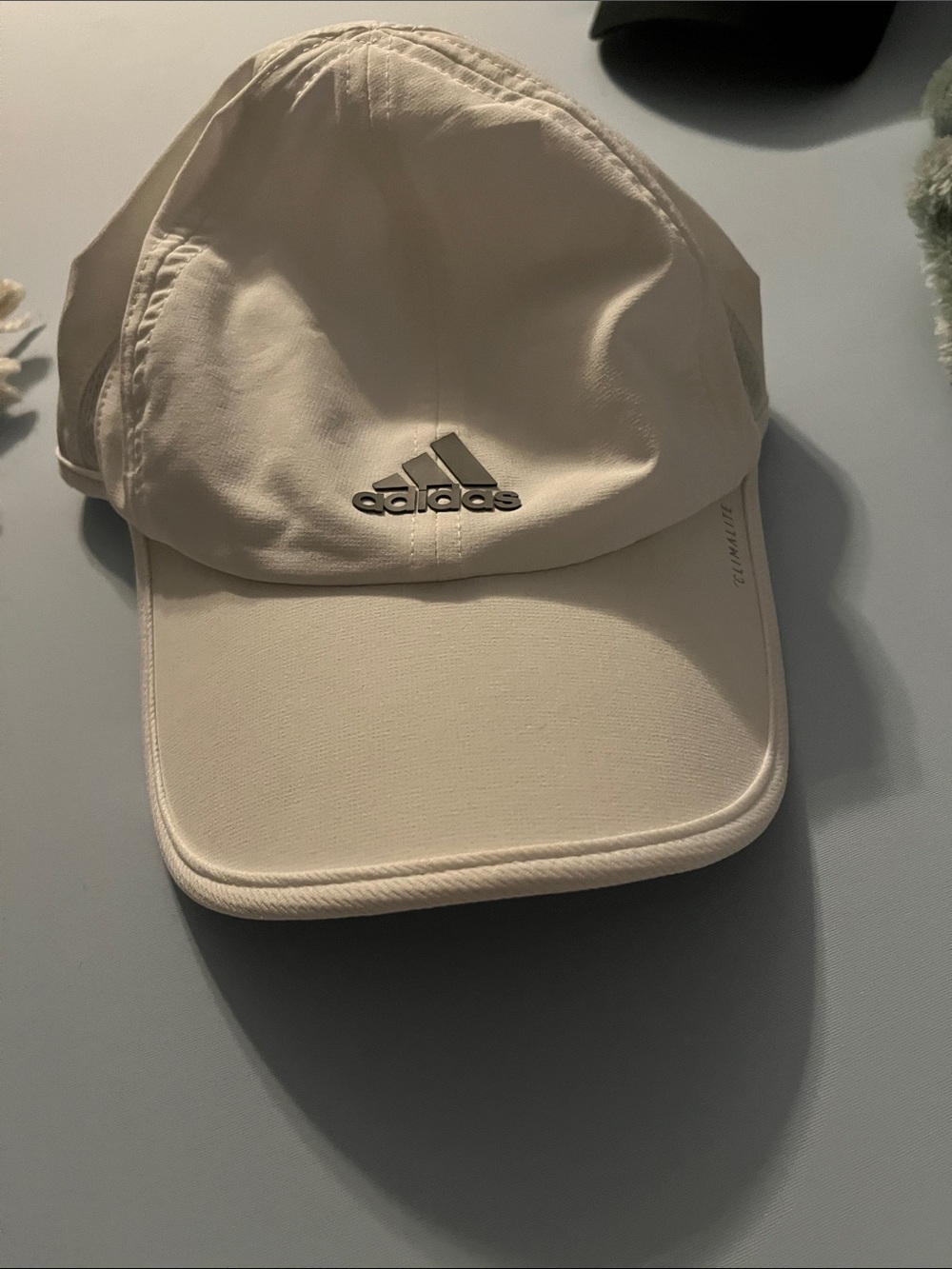 adidas Cream Lightweight Sport Cap with Silver Logo